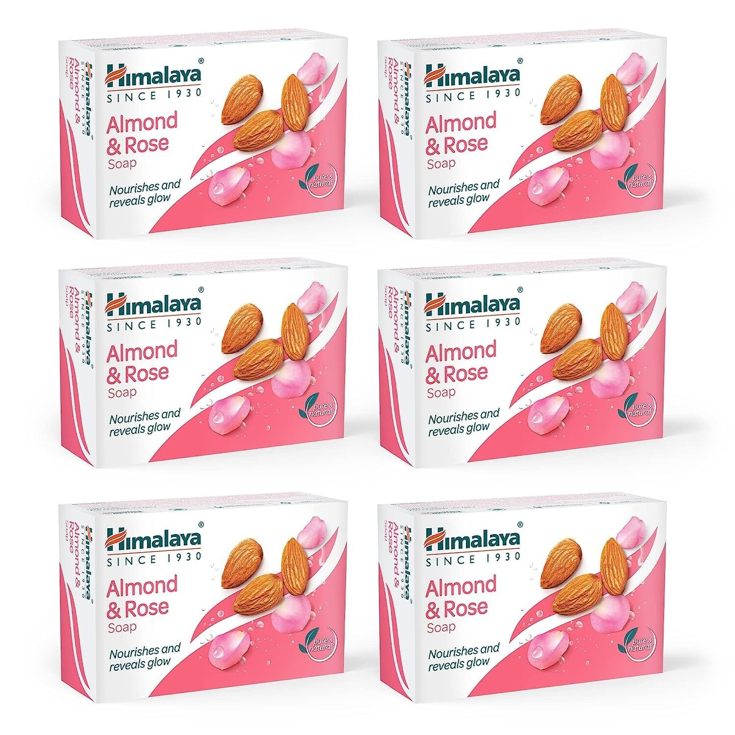 Himalaya Herbals Almond and Rose Soap, 125gm (Pack of 6) Free Shipping