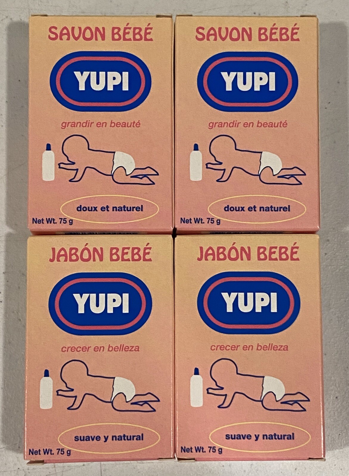 4pcs Yupi Baby Soap, Savon Bébé, Jabón Bebé 75g