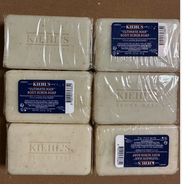 Kiehl’s Ultimate Man Body Scrub Soap 3.2 Oz 90 g 6 in 1 box 6 pack