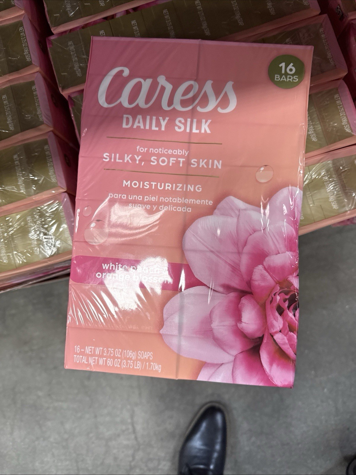 Caress Soap Daily Silk Beauty Bar, White Peach And Orange Blossom, 16 Counts