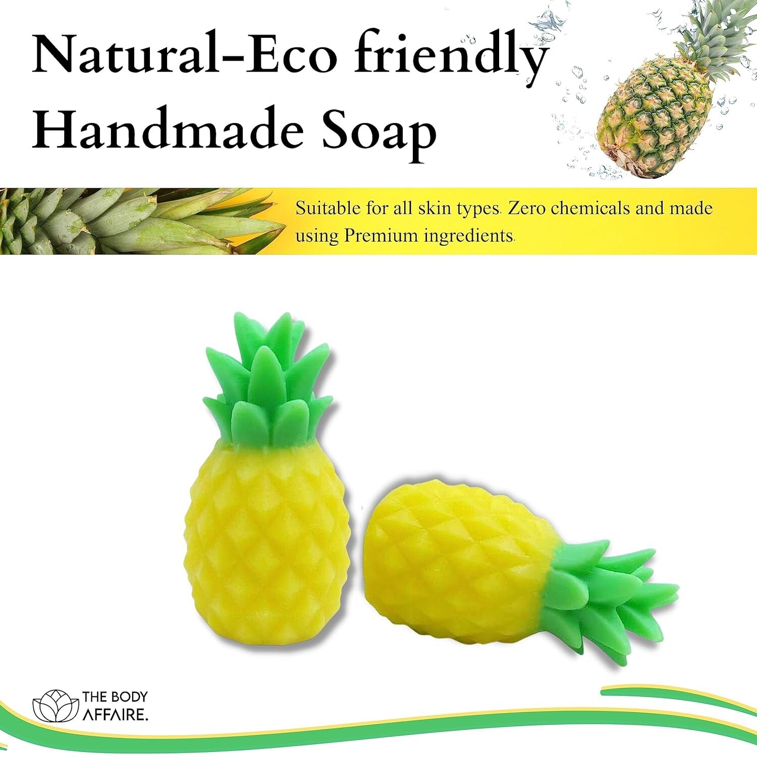 FORGANIK Real Pineapple Moisturizing Handmade Soap Pack of 1 For Men & Women
