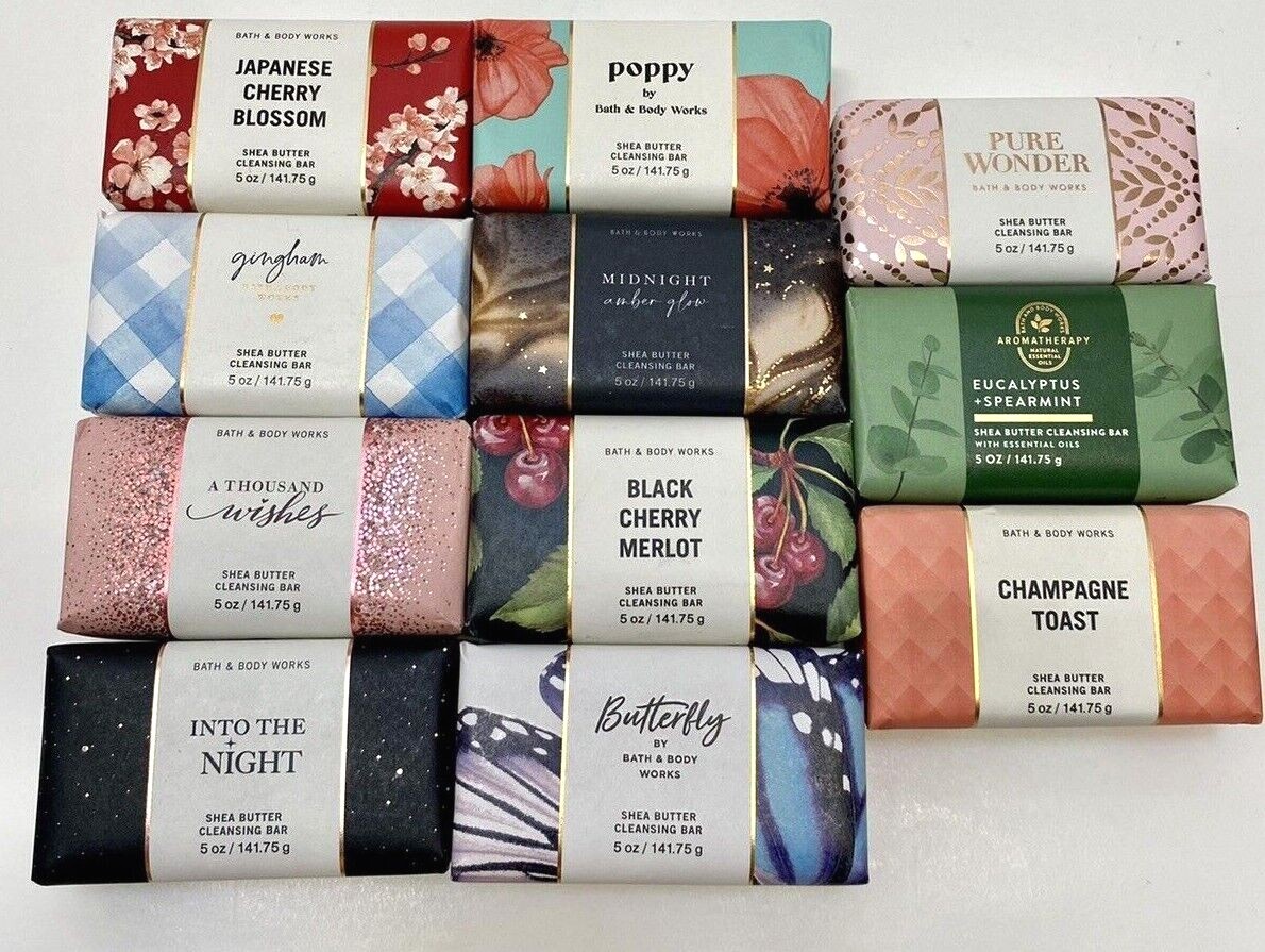 2 Pack Bath & Body Works Shea Butter Cleansing Soap Bar 5oz. 2soaps=$17
