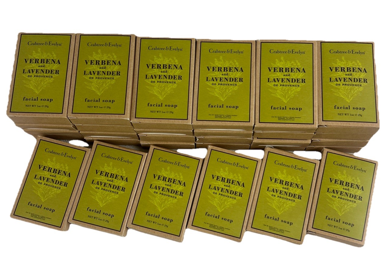 Crabtree & Evelyn Verbena & Lavender Travel Soap Lot – 30 Bars, New