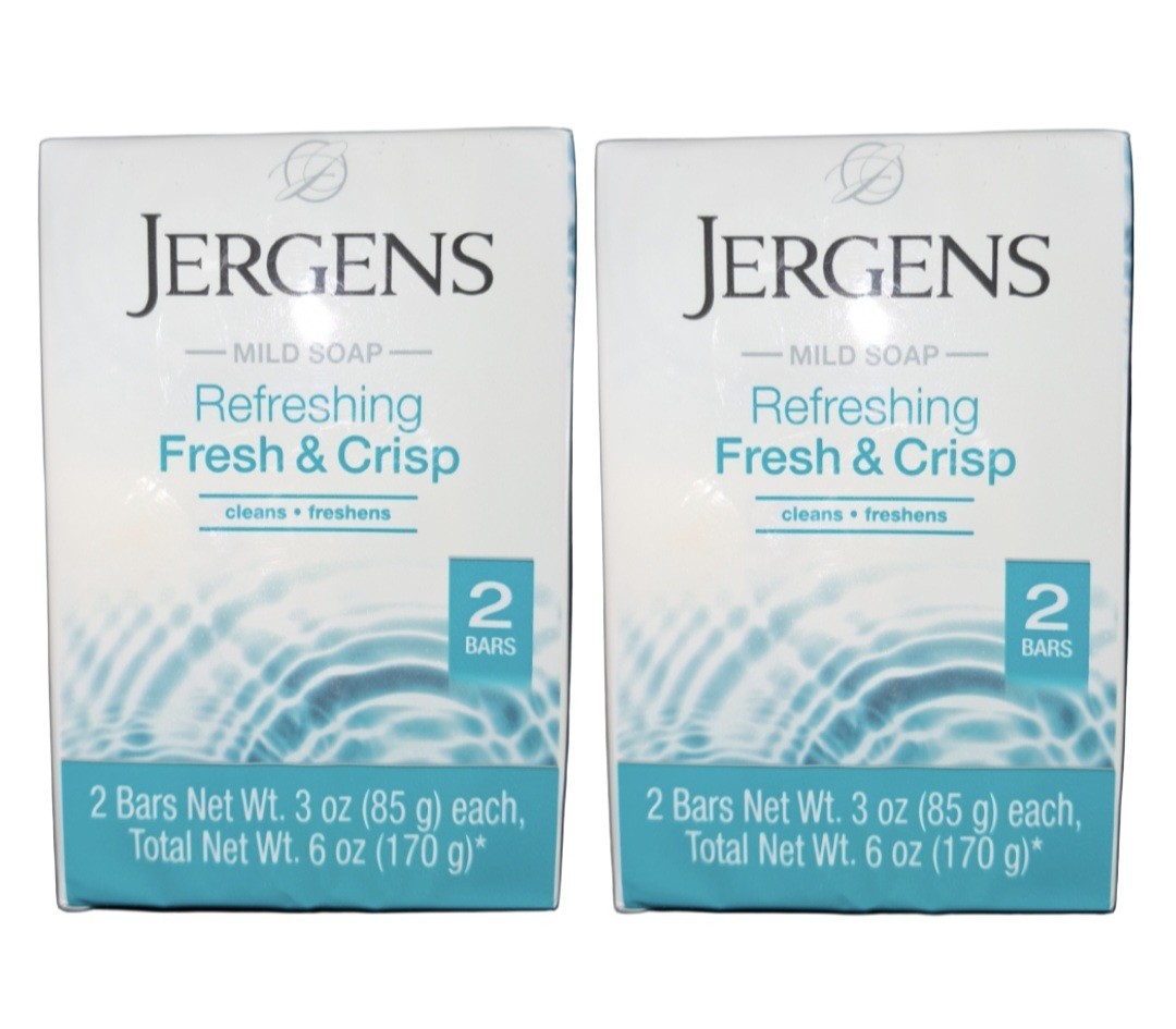 🩵 JERGENS 🩵 (4-BARS) 3 Oz 🩵🫧 ●FRESH & CRISP● 🩵🫧 ≈REFRESHING≈ Mild Soap 🫧.