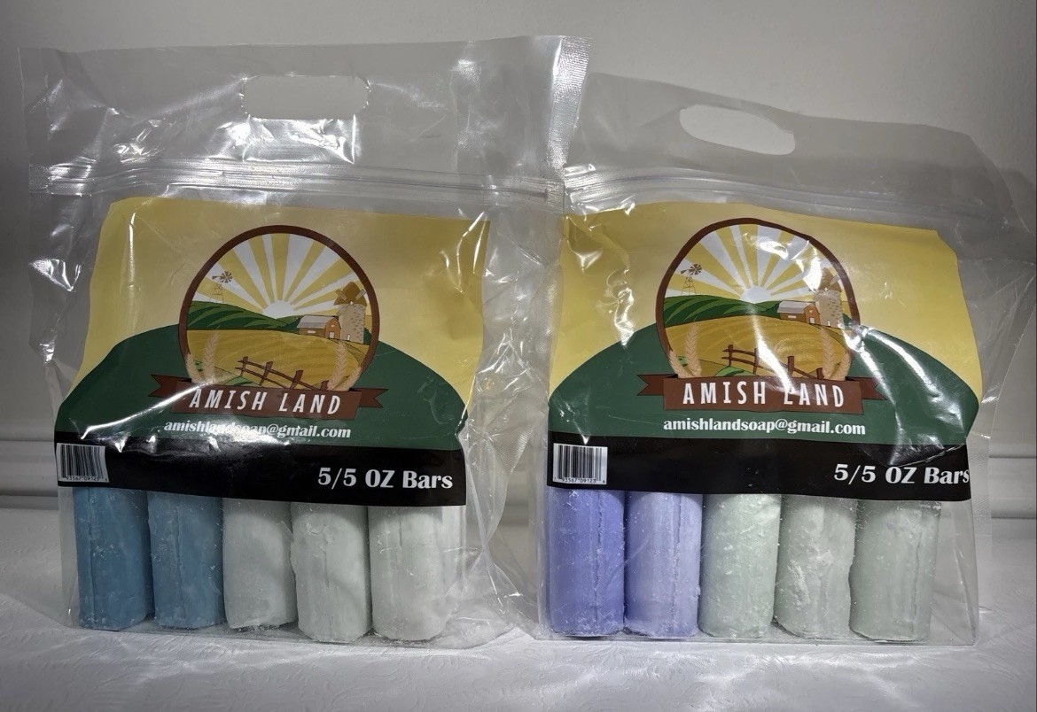 2 BAGS Amish Land Bar Soap 5 Large Bars Each (10 Bars TOTAL)