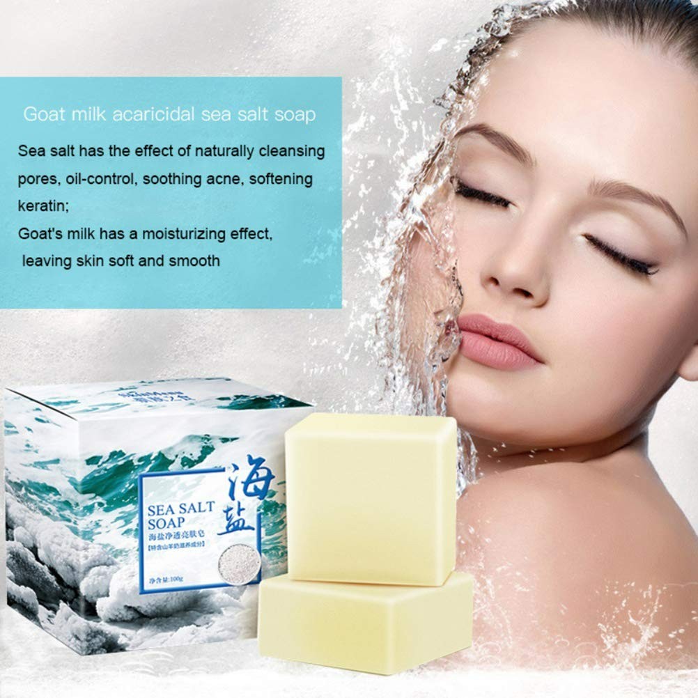 Unscented Organic Sea Salt Soap with Goat’s Milk – Acne Treatment 3.52 Oz