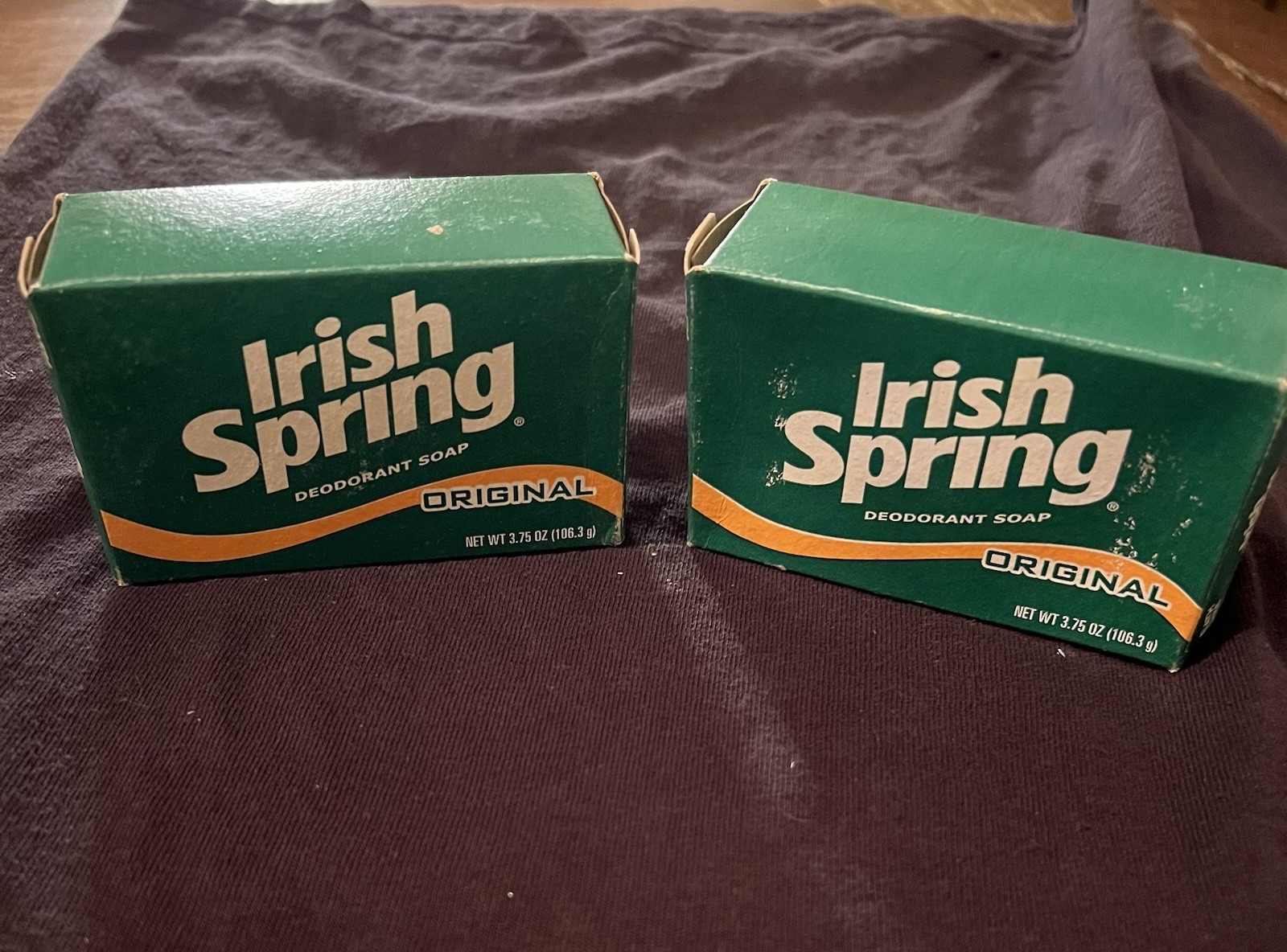 Lot of 2 Vintage IRISH SPRING Deodorant Bath Size Soap 5 oz Bar Skin Conditioner