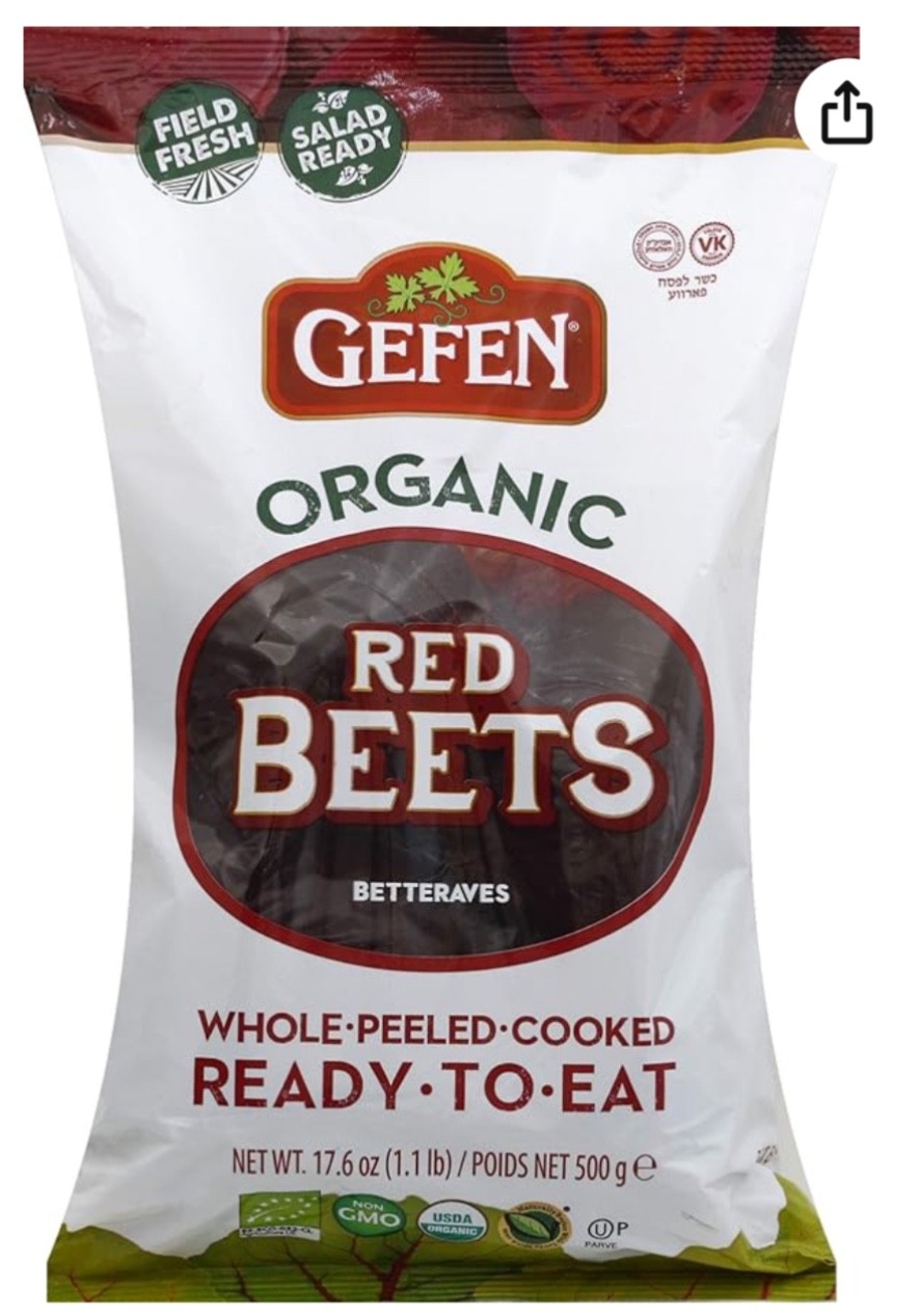 Gefen Organic Red Beets Whole Peeled Cooked & Ready to Eat 1.1Lb 3 Pack