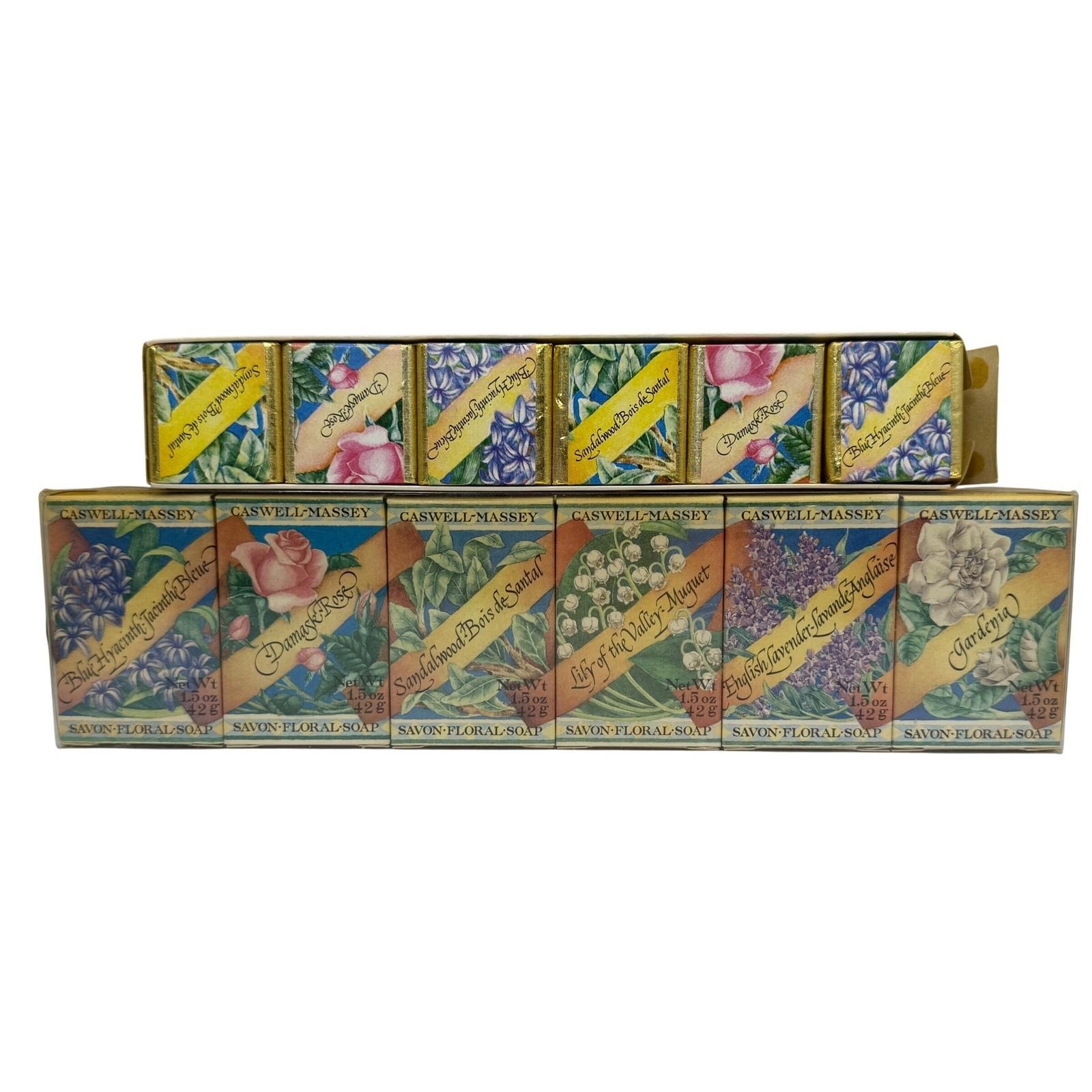 Vintage Caswell Massey Soap Set 6 Bar Bath Cubes Assorted Fragrance Luxury Gift
