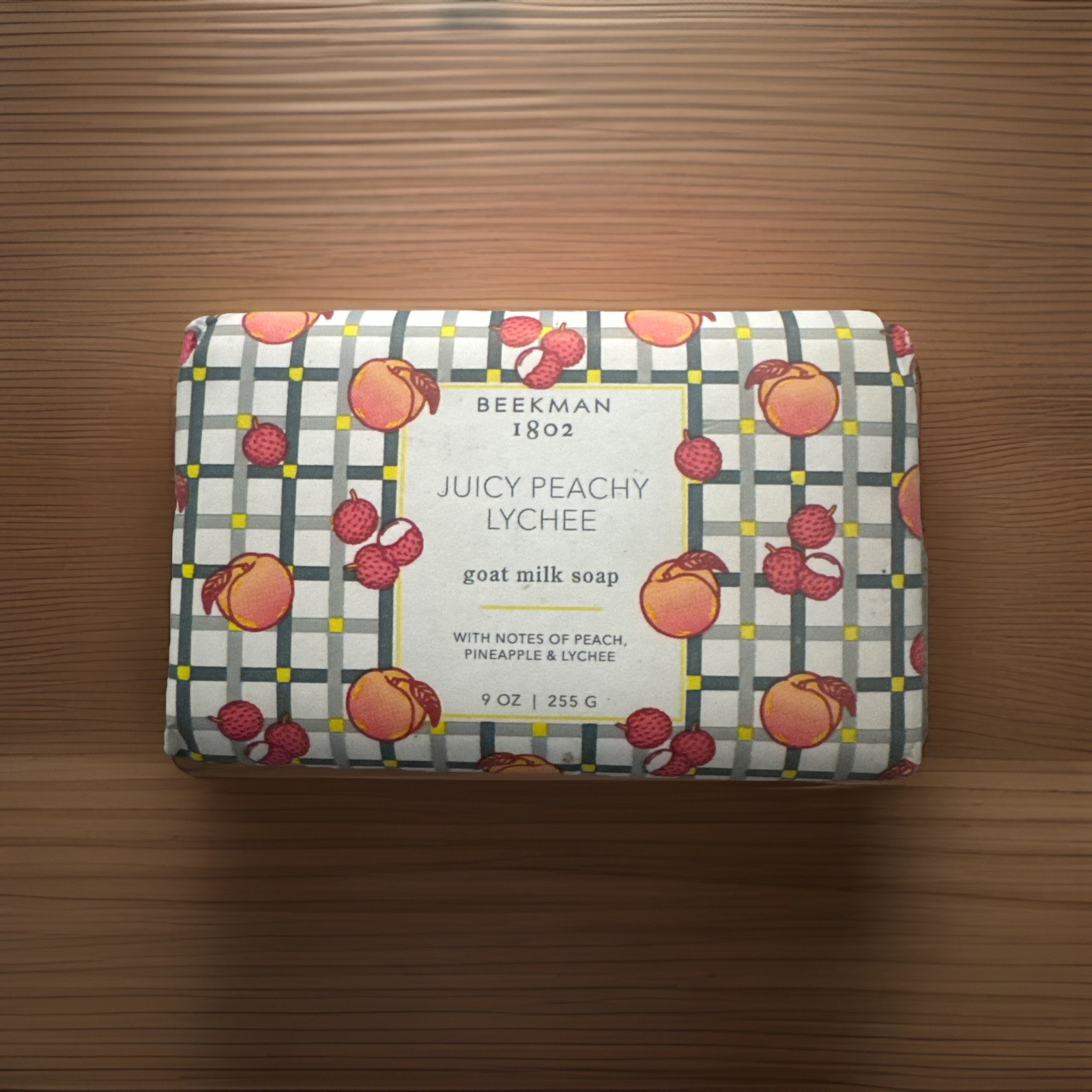BEEKMAN 1802 Juicy Peachy Lychee Goat Milk Soap 9 oz. Bar (NEW & SEALED)