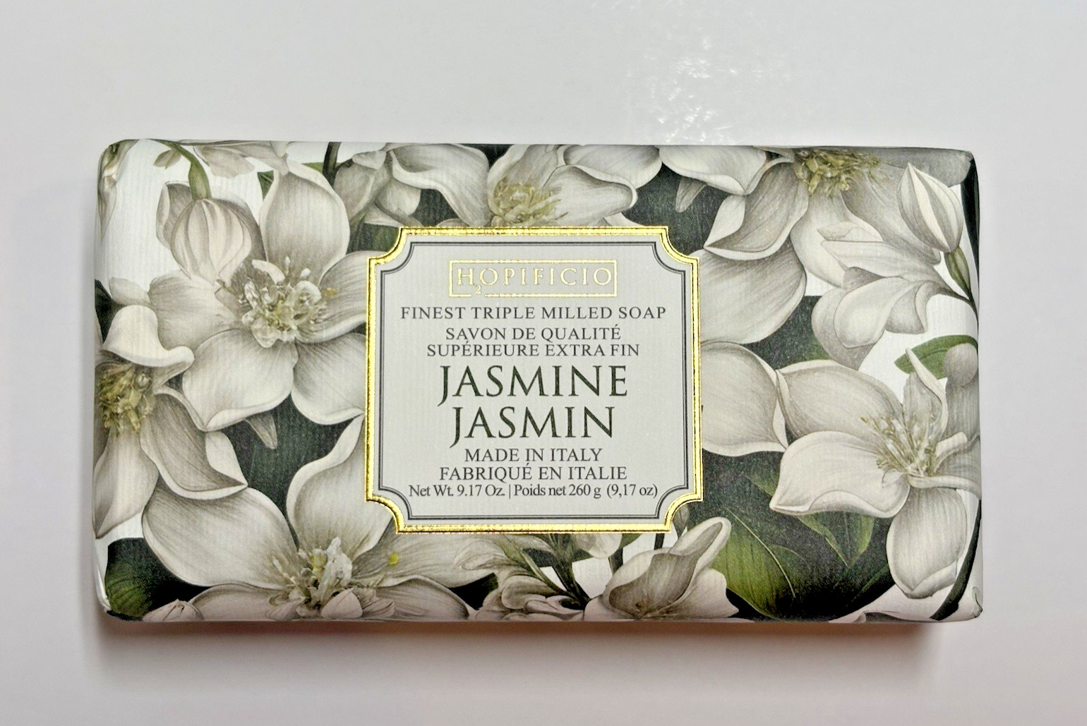 Hopificio Firenze Jasmine Luxury Bath Triple Milled Bar Soap Italy 9.17 oz New