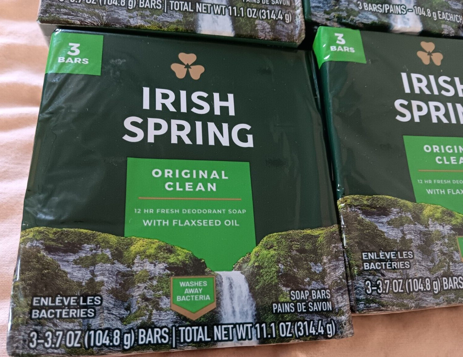 Irish Spring Deodorant Bar Soap Original Lot of 8 Pks 3.75 oz 24 Bars Total