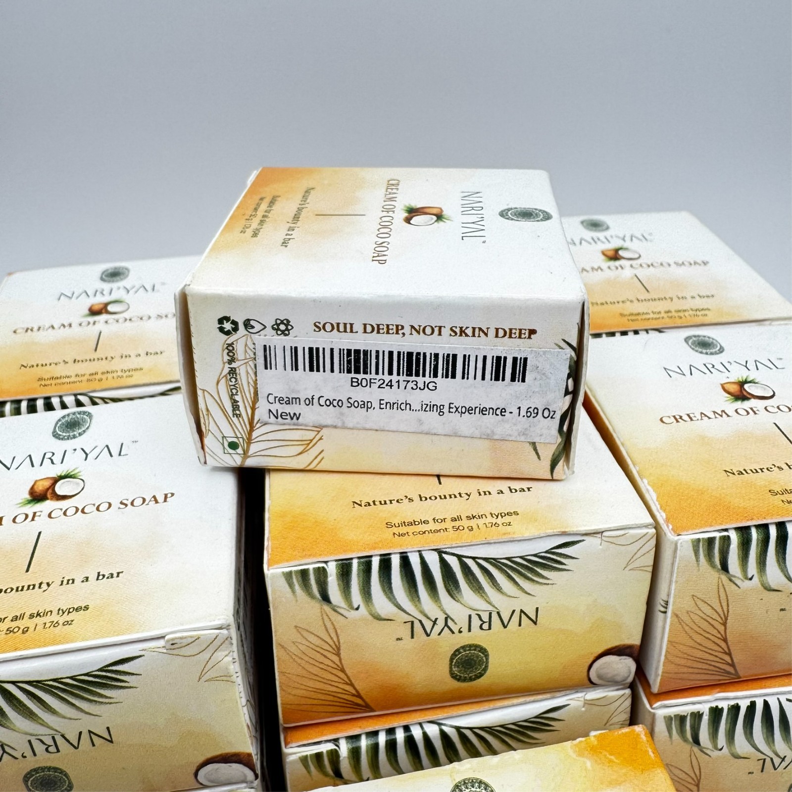 35x NARI’YAL Cream Of Coco Soap Herbal Bathing Body Soap for Brightening 1.76 oz