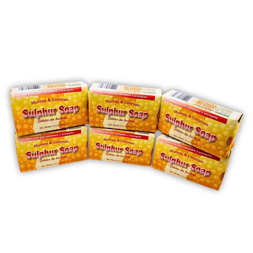Murray & Lanman Sulphur Bar Soap 3.3 oz Pack of 6 Cleansing Bath Bars