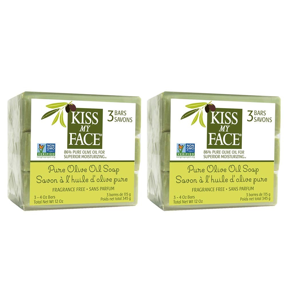 Kiss My Face Naked Pure Bar Soap, Olive 3 Count (Pack of 1), Oive oil