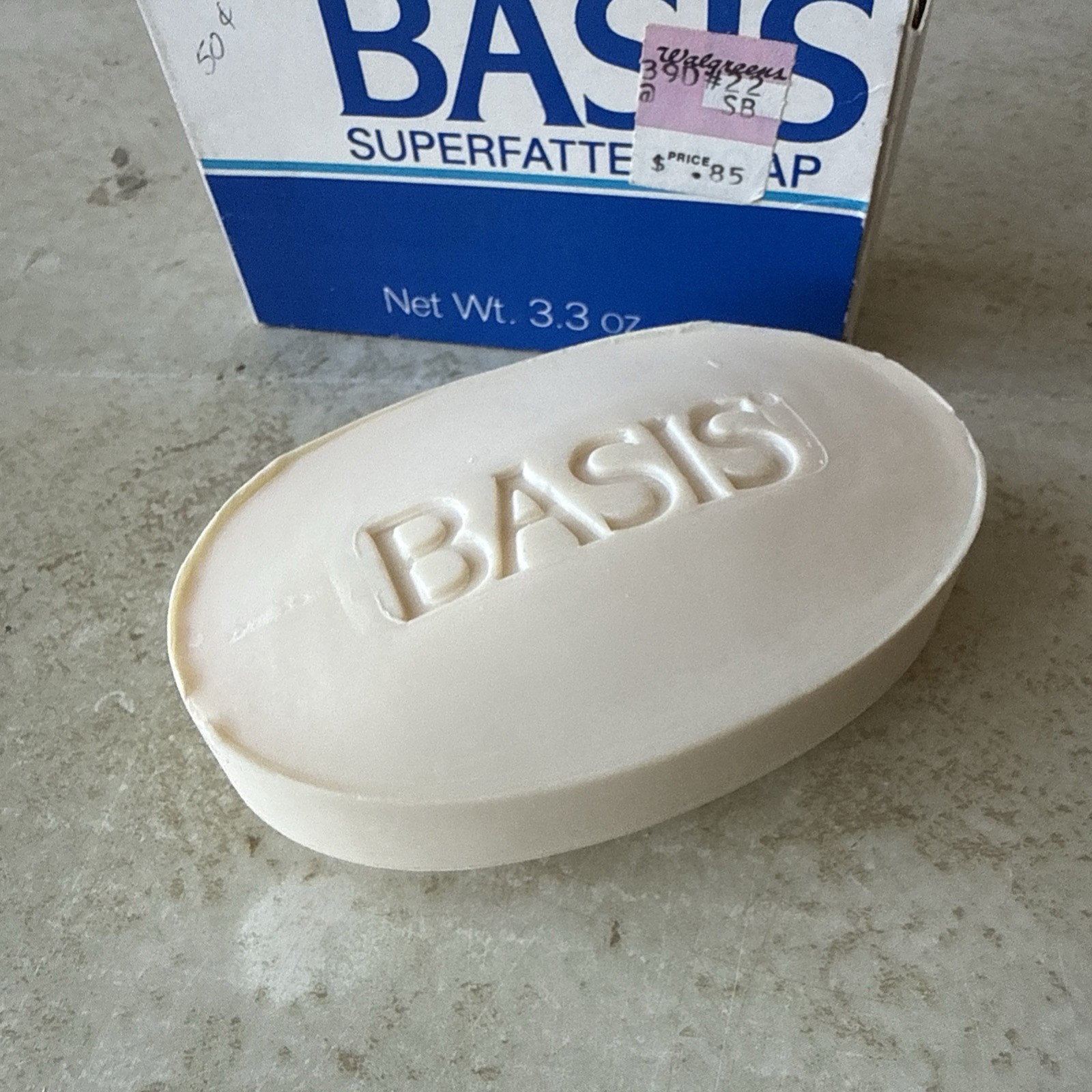Vintage Sealed Boxes Basis Superfatted Soap 3.3 Oz Bar
