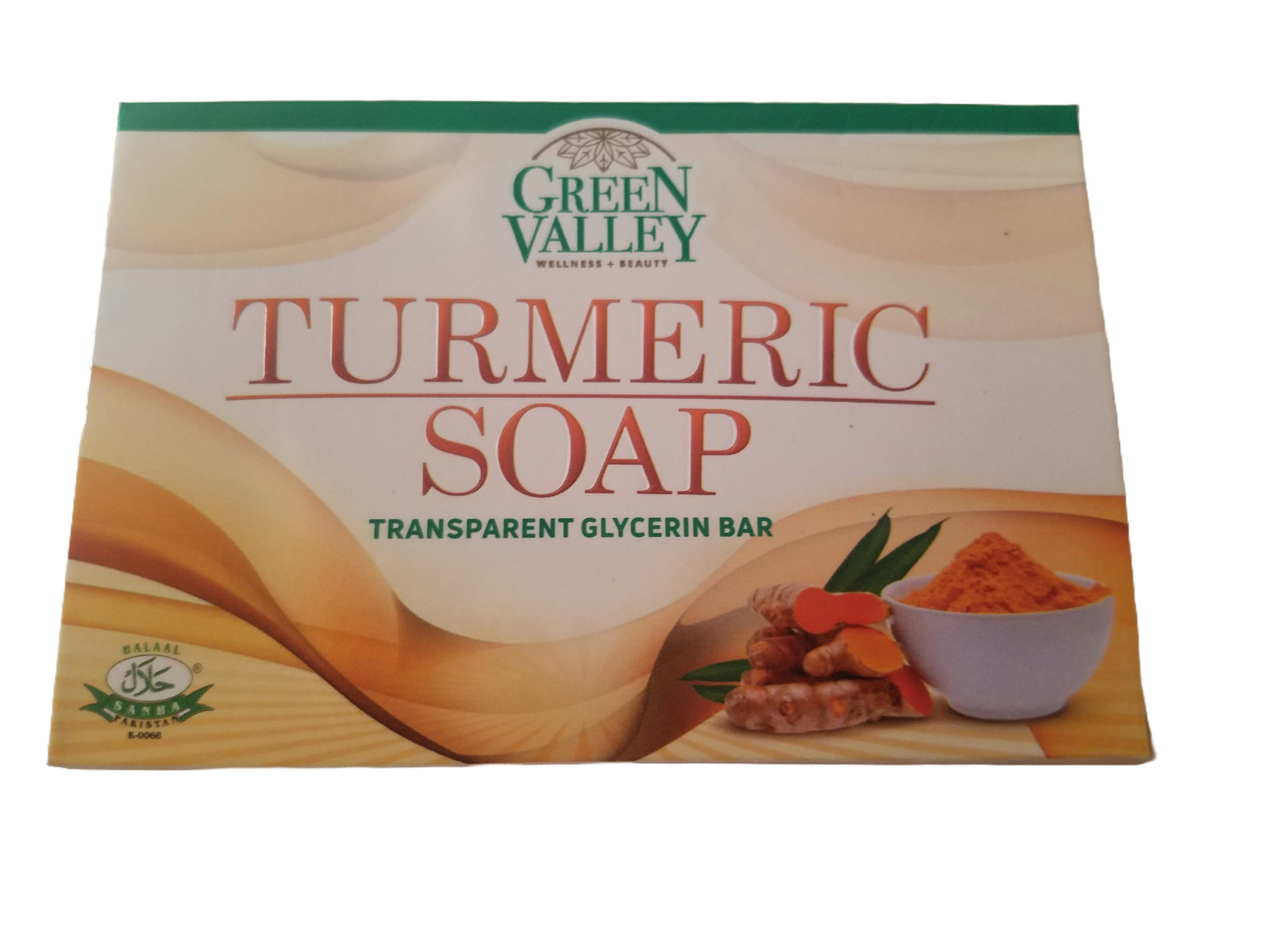 Green Valley Turmeric Soap transparent Gycerin Bar Dark Circle Glow Skin 3.17 oz