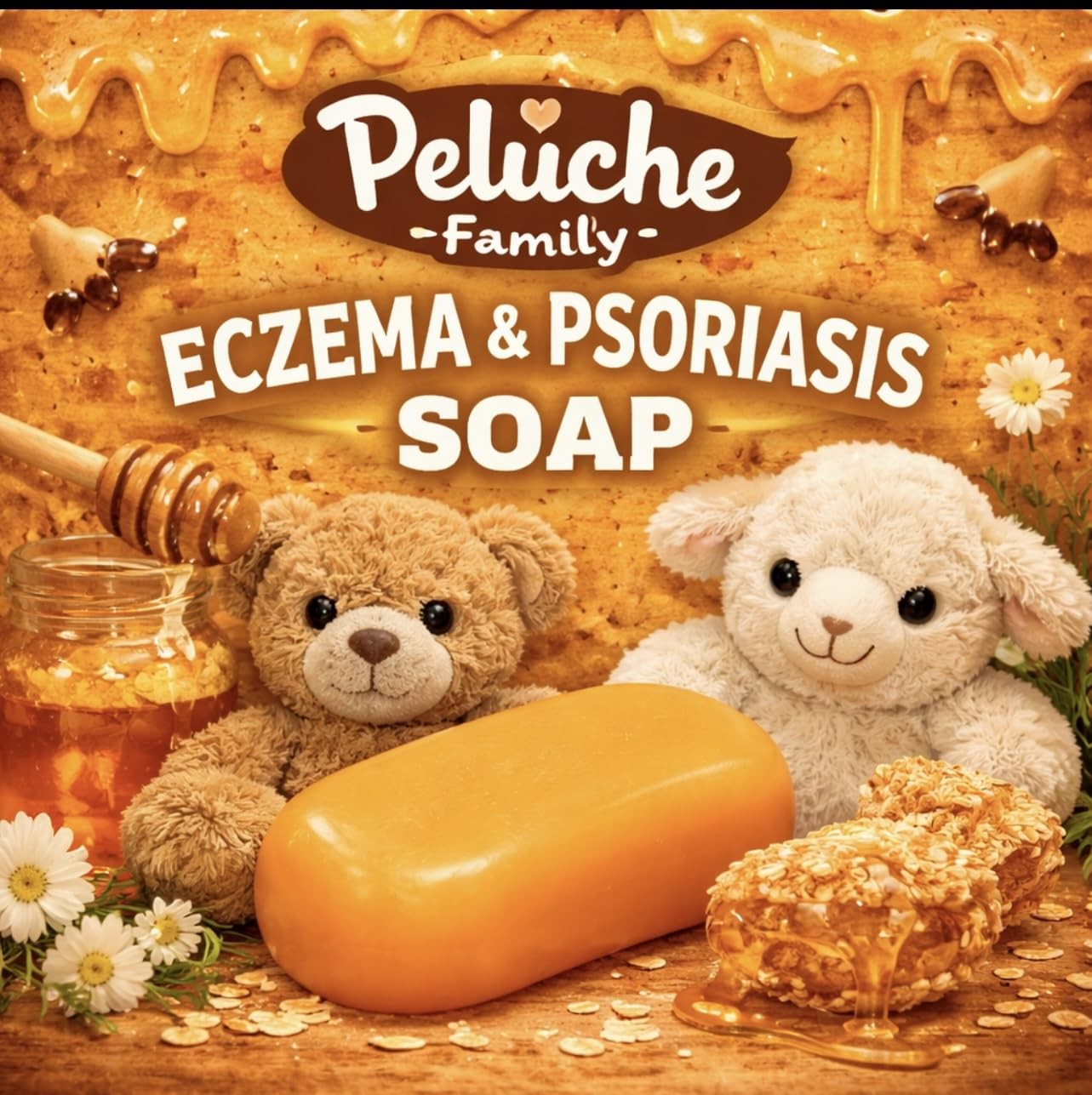 Natural Oatmeal & Honey Soap Bar for Kids and Adults-Eczema, All Natural Dermati