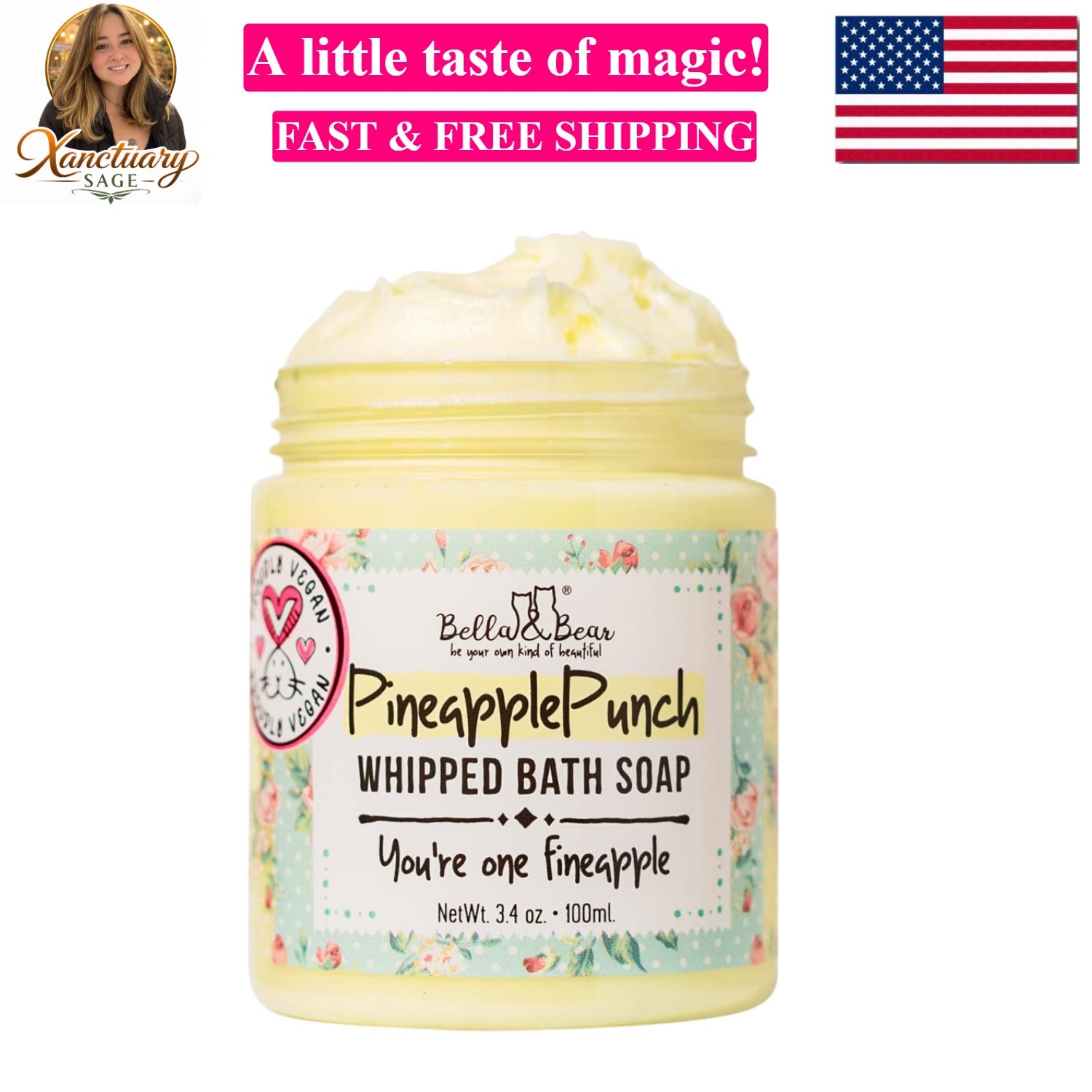 Bella & Bear Pineapple Whipped Soap – Paraben Free – Cruelty-Free Body Wash …