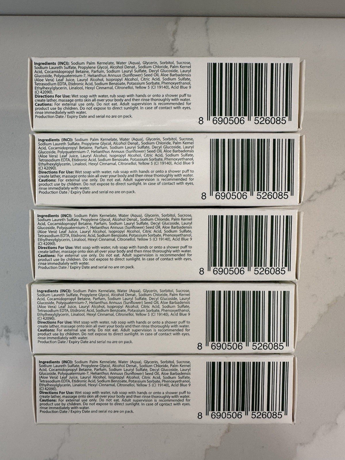 5 Pack Duru Hydro Pure Aloe Vera Body Soap 3.75 oz Sensitive Skin