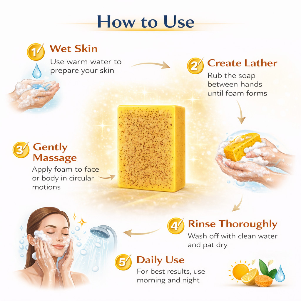 Kojic Acid Turmeric Soap Skin Brightening Bar Lemon Vitamin C Dark Spot Care NEW