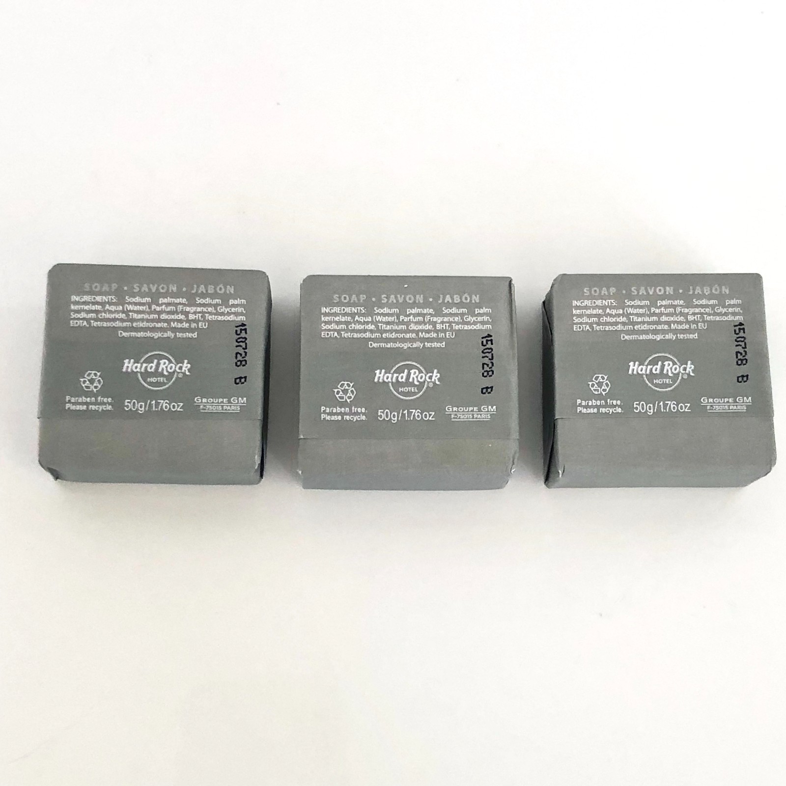 Lot of 3 Hard Rock Spa Sweetgrass Soap Travel Set 1.76 oz 50g Gray SEALED