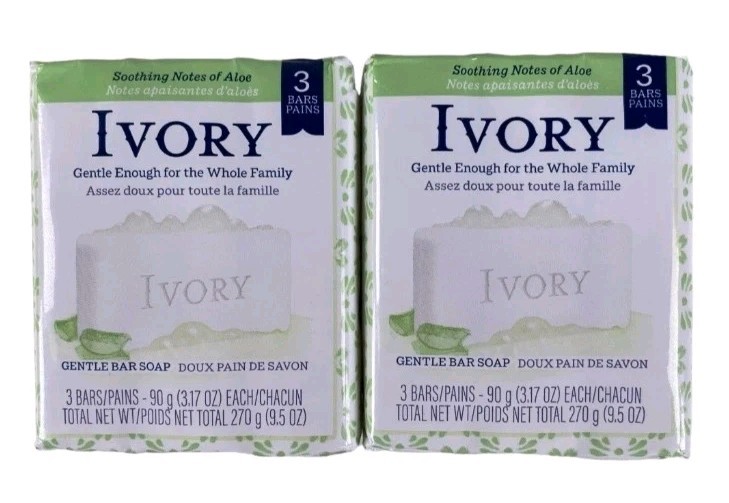 NEW! IVORY (6-BARS) 3.17 Oz. Bars ●NOTES OF ALOE● Pure Safe Clean & Simple 🫧.
