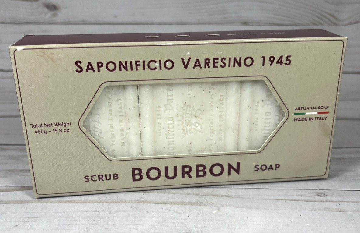 Saponificio Varesino 1945 Bourbon Scrub Bar Soap 3 Bars 15.8oz