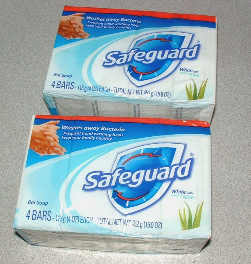 Safeguard Antibacterial Deodorant Bar Soap White Color 4 oz Each, 8 BARS Total