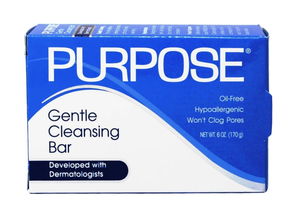 Purpose Gentle Cleansing Face Bar Soap Oil-Free Hypoallergenic 6 Ounce Pack of 2