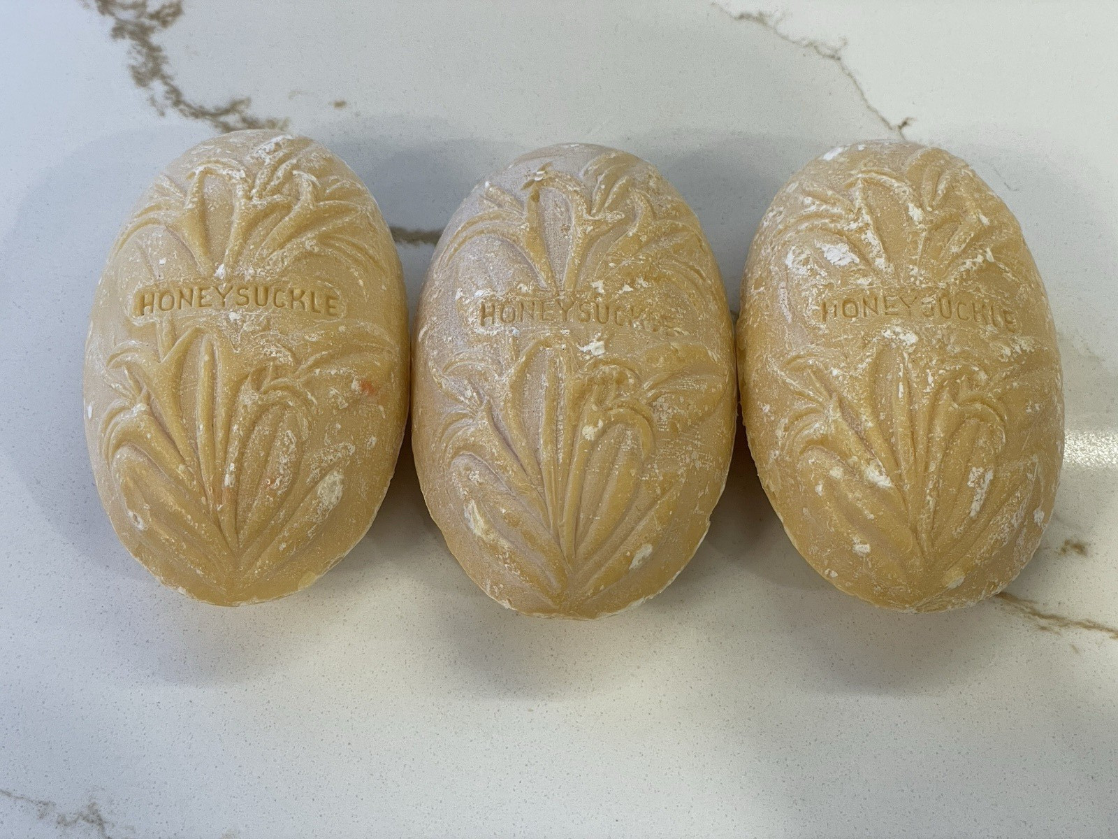 Vintage Fleurs Deluxe Cold Cream Bar Soap Lot of 3 Honeysuckle 2.75 oz Flaroma