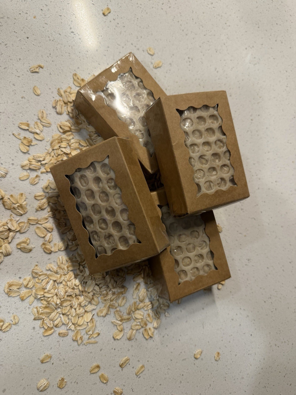 4 Pack- Goat Milk Soap Honey & Oat Bars 4.2 Oz Warm Vanilla Handmade Soap