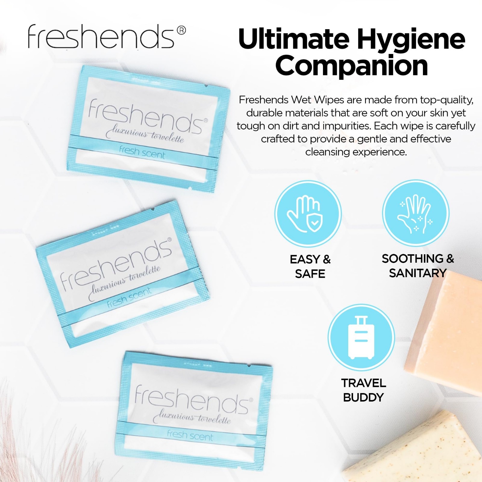 Flushable Individually Wrapped Wipes – 300 Bulk Pack, Luxurious Travel Towelette