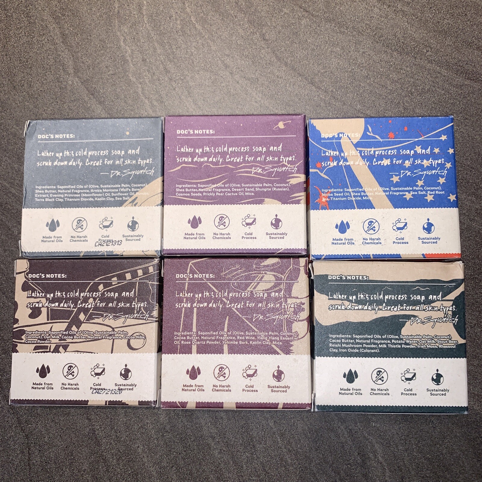 6x Dr Squatch Soap, Galaxy Bundle, Blast From The Past, NEW Shipped From Canada
