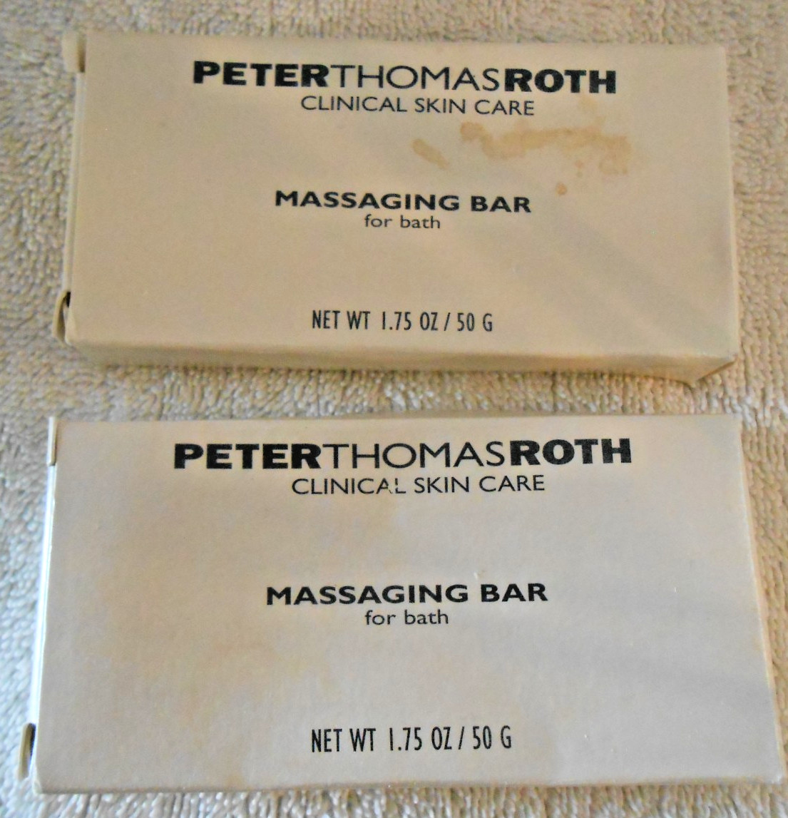 Peter Thomas Roth LOT OF 2 Travel Massaging Bar for Bath Soap 1.75 oz.