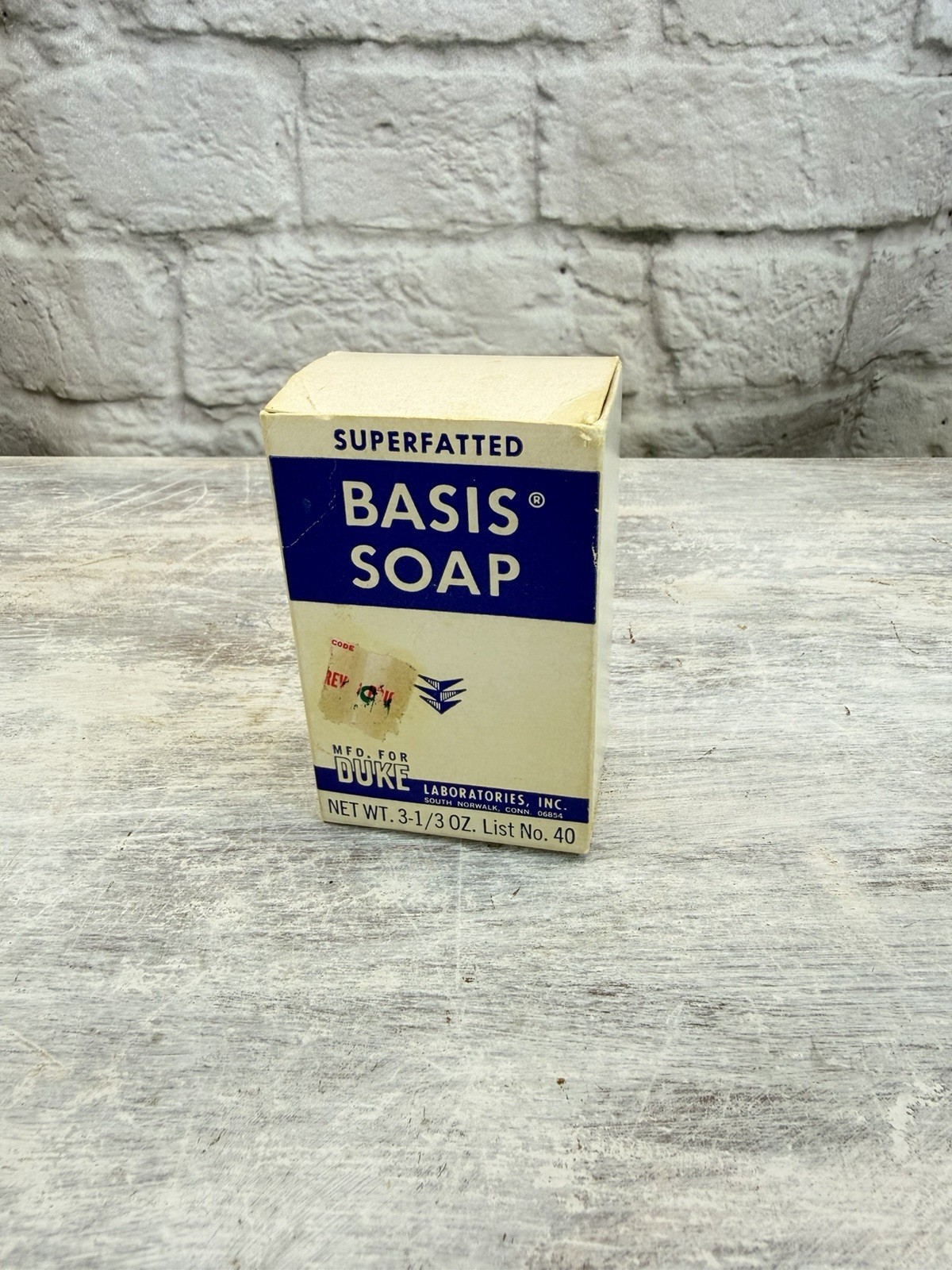 Vintage Basis Soap Superfatted 3.3 Oz Duke Laboratories NOS Bar in Original Box