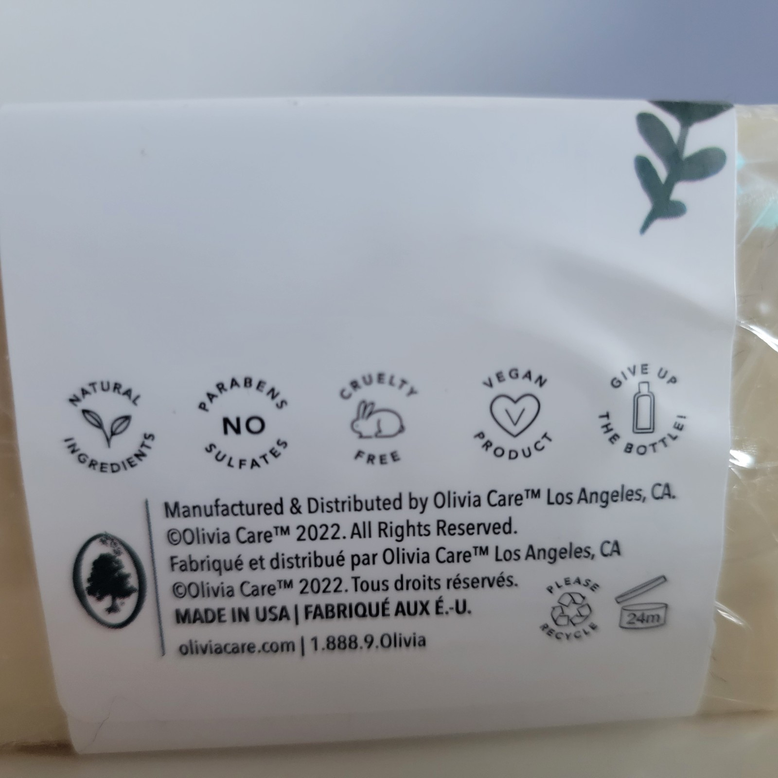 Olivia Care All Natural Eucalyptus Mint Organic Olive Oil Bar Soap 4 Bars