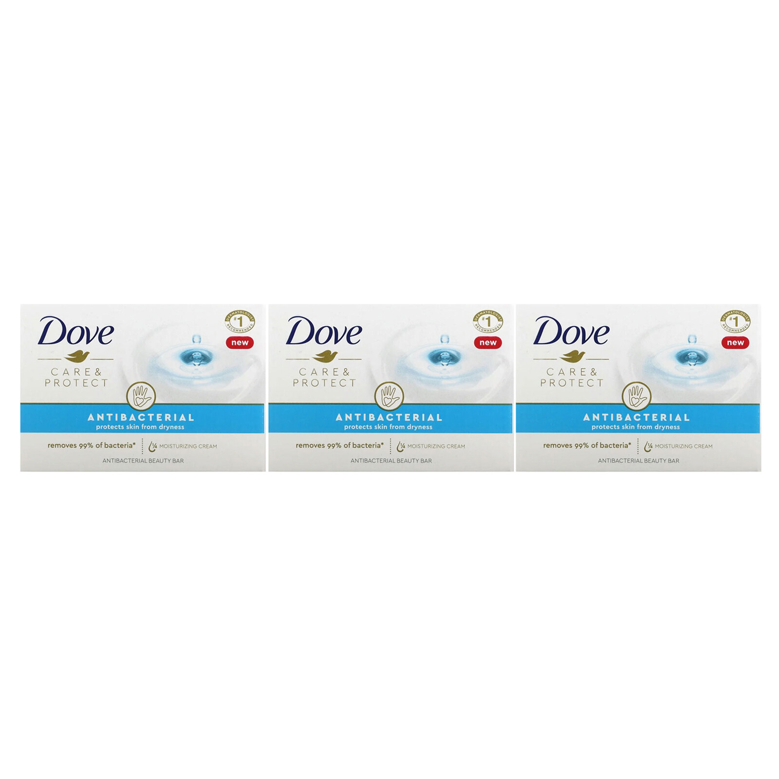 Care & Protect, Antibacterial Beauty Bar, 3 Bars, 3.17 oz (90 g) Each