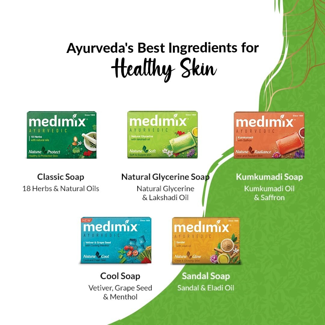 Medimix Ayurvedic SkinFit Soap Pack 625g | 5 Herbal Bathing Bars | Paraben Free