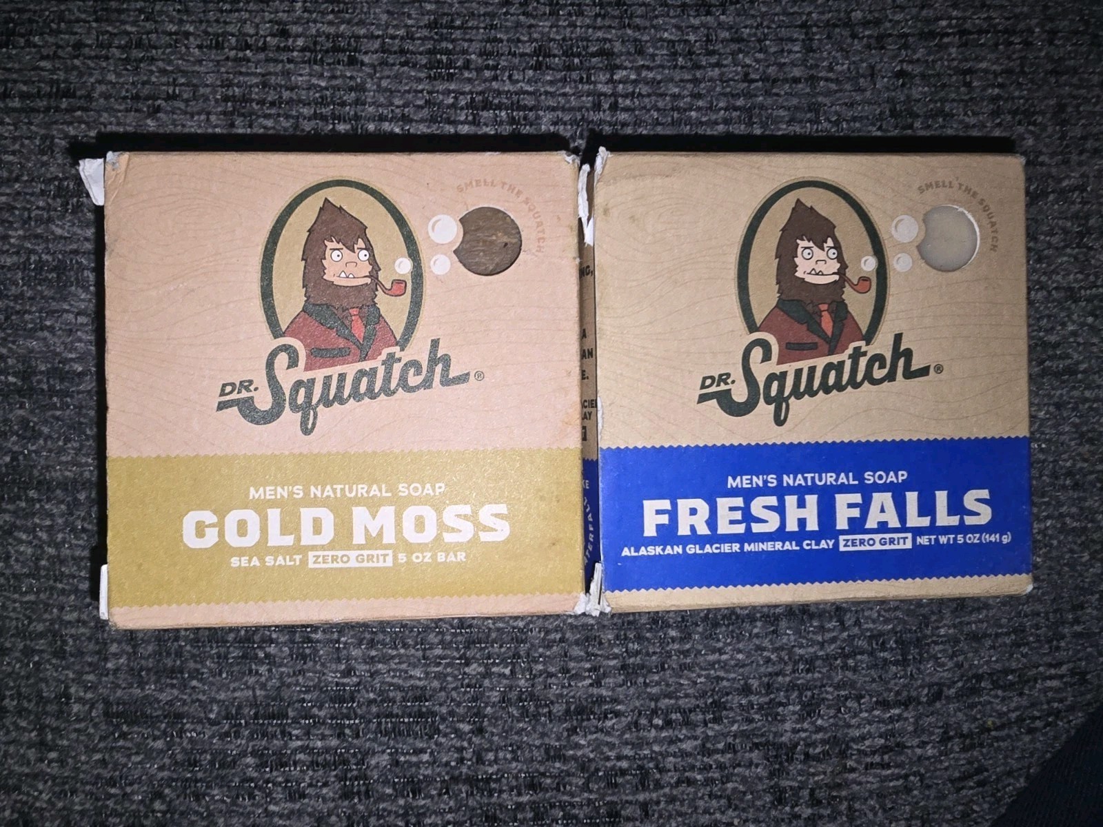 2 Dr. Squatch All Natural Bar Soap for Men Fresh Falls And Gold Moss