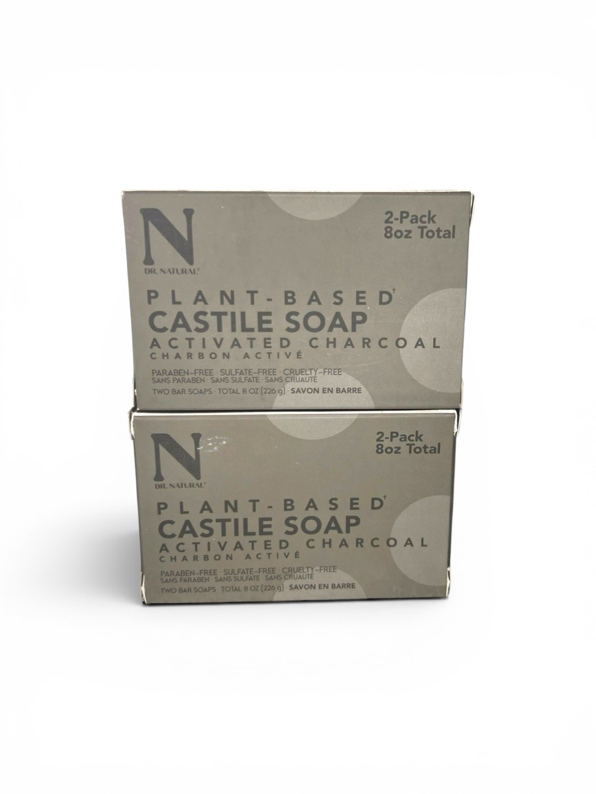 Dr. Natural Plant Based Castile Soap Activated Charcoal Paraben Free 2pks 4 Bars