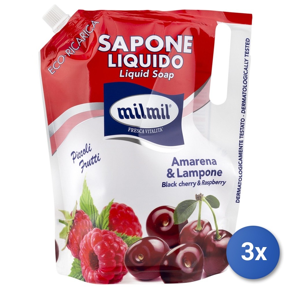 3X Mil Mil Soap Bag 900 ML. Raspberry Amarena Made In Italy