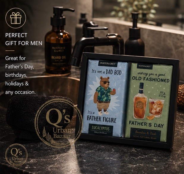 Hunter & Grey Men’s Bar Soap Gift Set Bourbon & Oak Eucalyptus 2-Pack 10.58oz