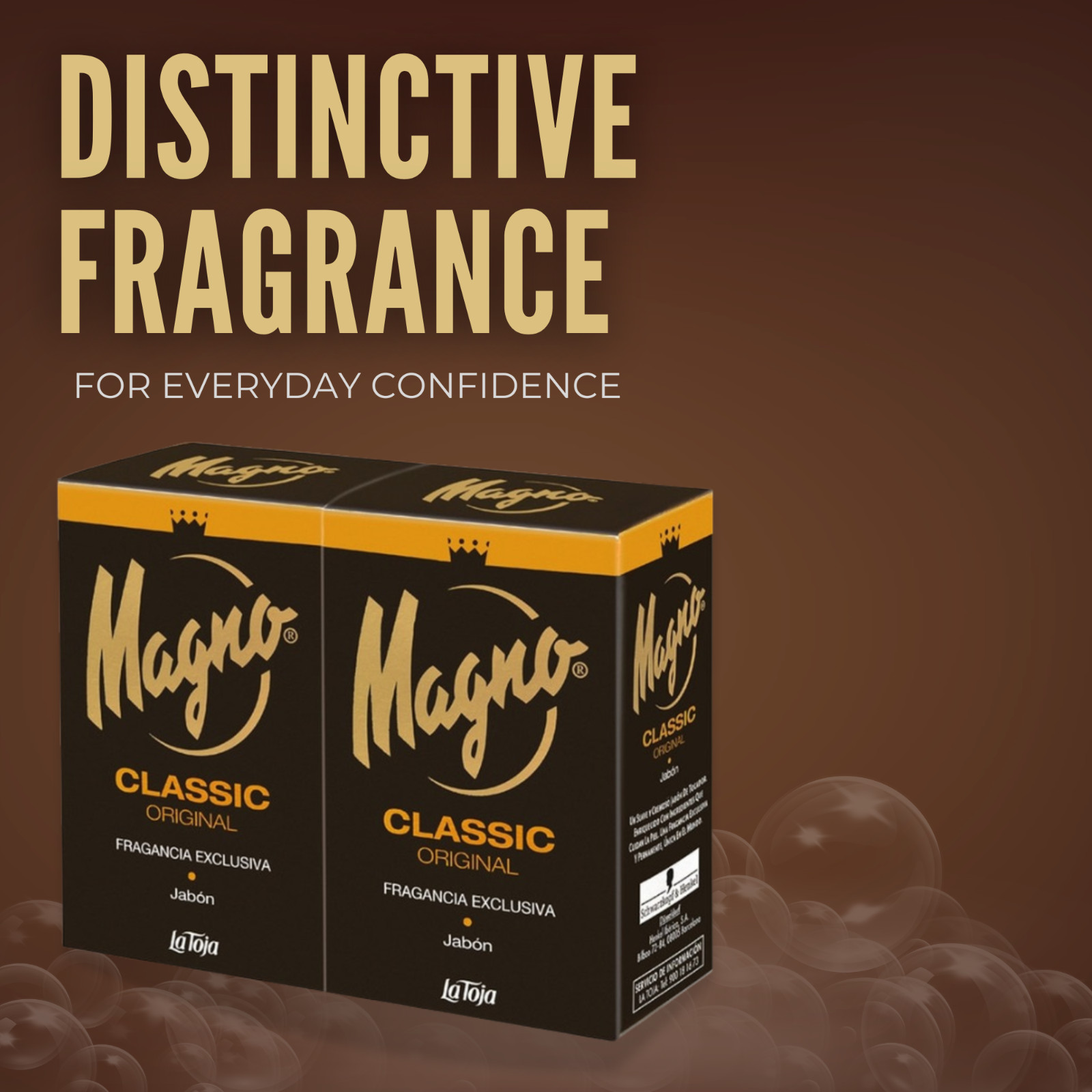 Magno Classic Twin Pack Bar Soap 100g, Masculine Scent 2-Pack (4Bars)