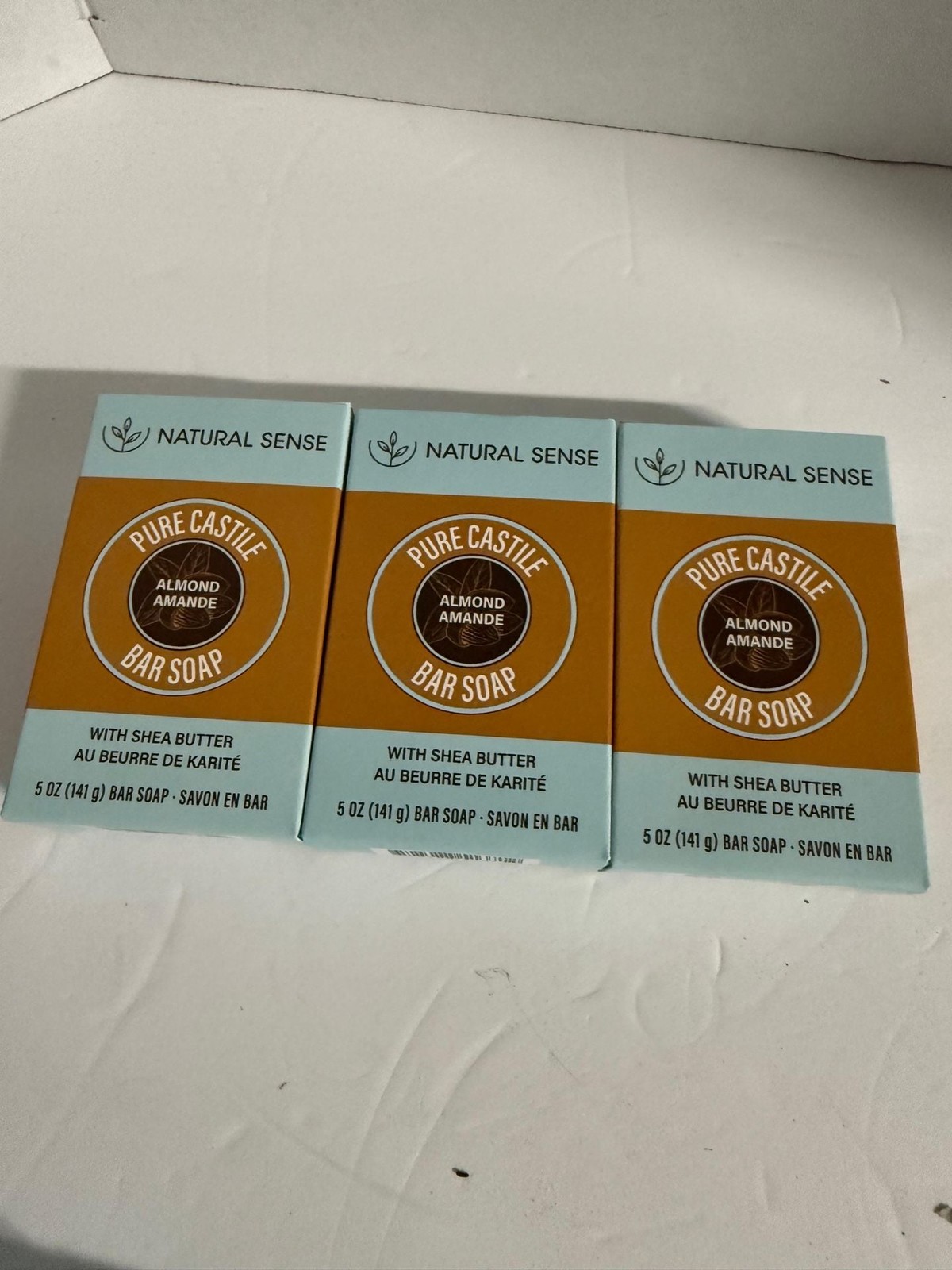 Natural Sense Pure Castile Almond Bar Soap with Shea Butter 5 oz (3-Pack)