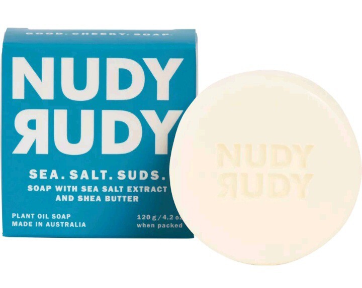 Ɣ NUDY RUDY (4.2 Oz.) Bar ●SEA. SALT. SUDS● Sea Salt Extract & Shea Butter Soap.