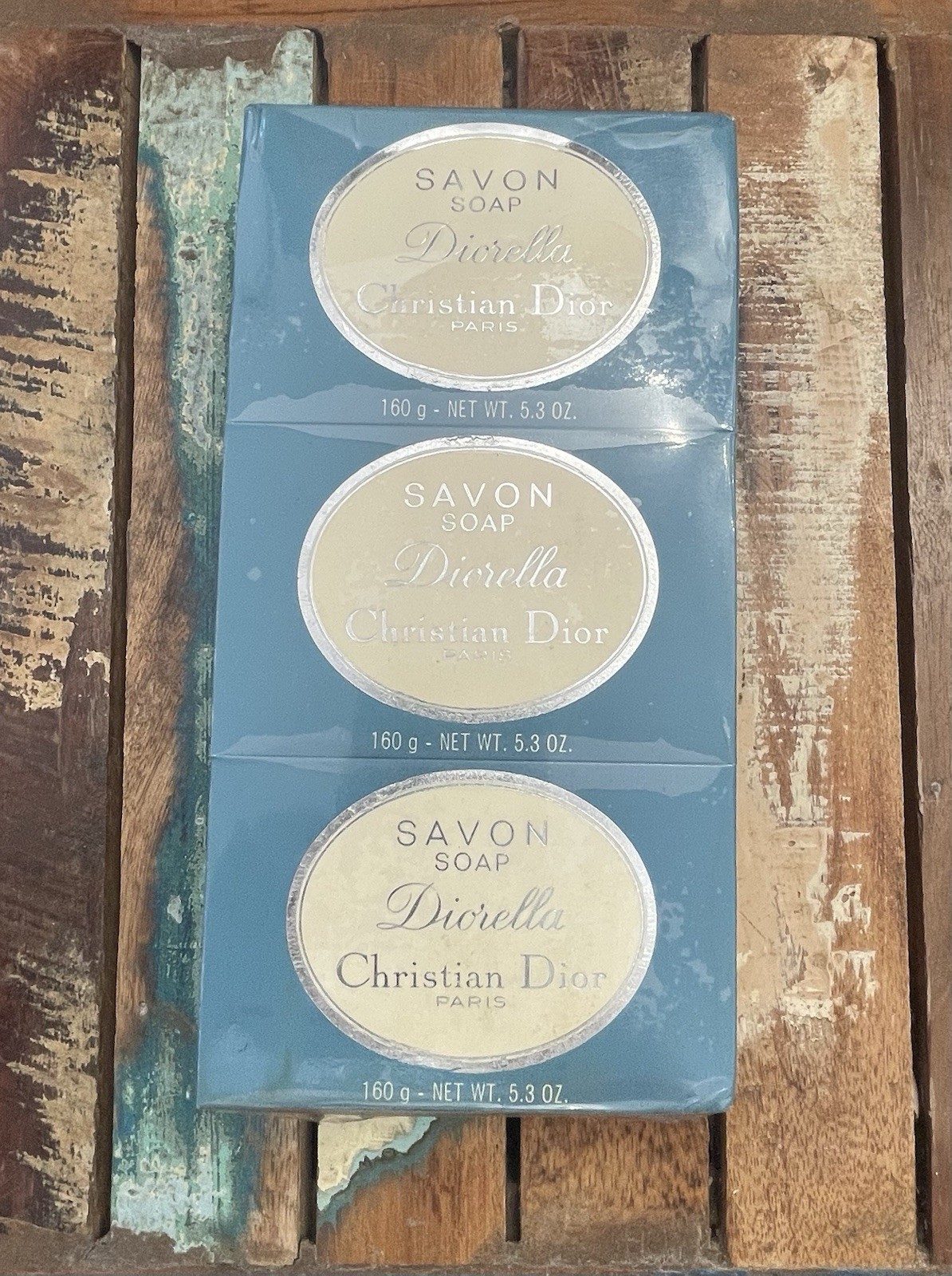 Vintage Christian  Dior  Diorella Savon Soap Set 3 x 160g Sealed Made in France