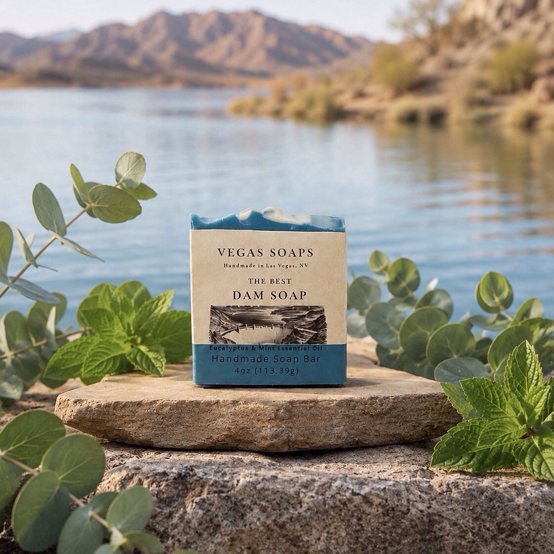 Vegas Soaps Men’s Collection Four Handmade Bars Gift Box Plant Based Oils