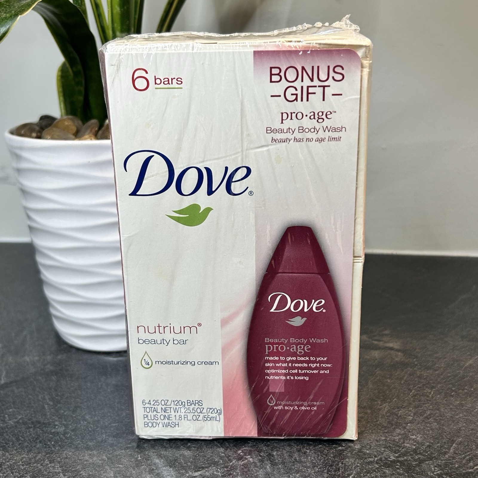 NEW Dove Nutrium Beauty Bar 6 Soap Bars 1/4 Moisturizing Cream RETIRED