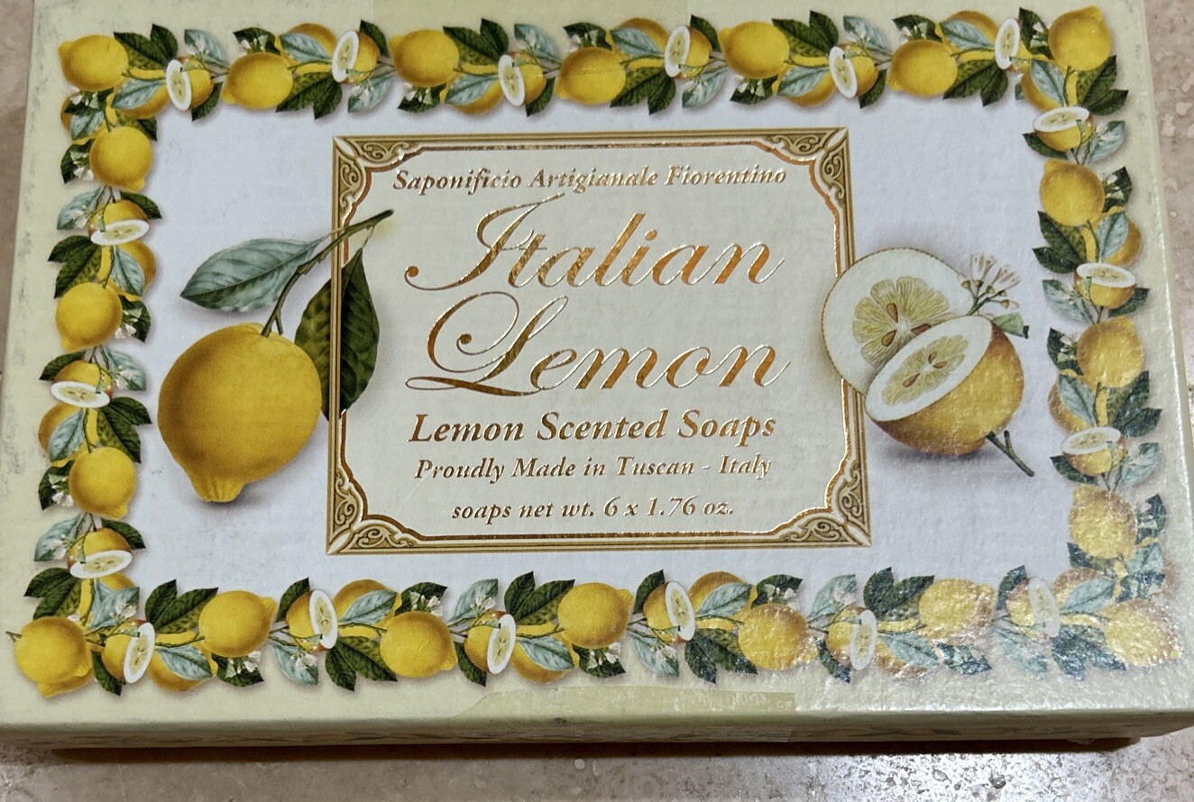 SAPONIFICIO ARTIGIANALE FIORENTINO Italian Lemon SCENTED SOAPS 6×1.76 Oz